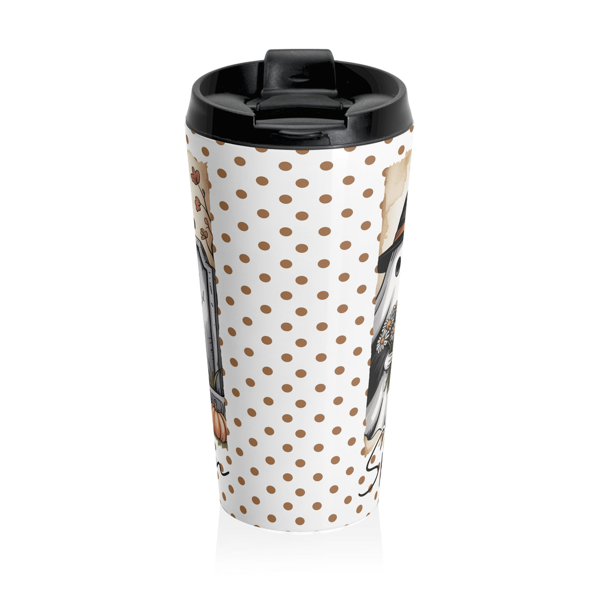 Cute Cat "Spooky Season" Travel Mug | Fall Coffee Cup, Halloween Gifts, Pumpkin Lover's Mug, Cute Cat Lover Tumbler, Seasonal Drinkware