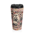 Spooky Fall Cat Lovers Travel Mug: Fun Halloween Ghost & Pumpkin Design, Perfect for Coffee Lovers