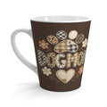 Dog Mom Latte Mug | Paw Print Patchwork Floral Design