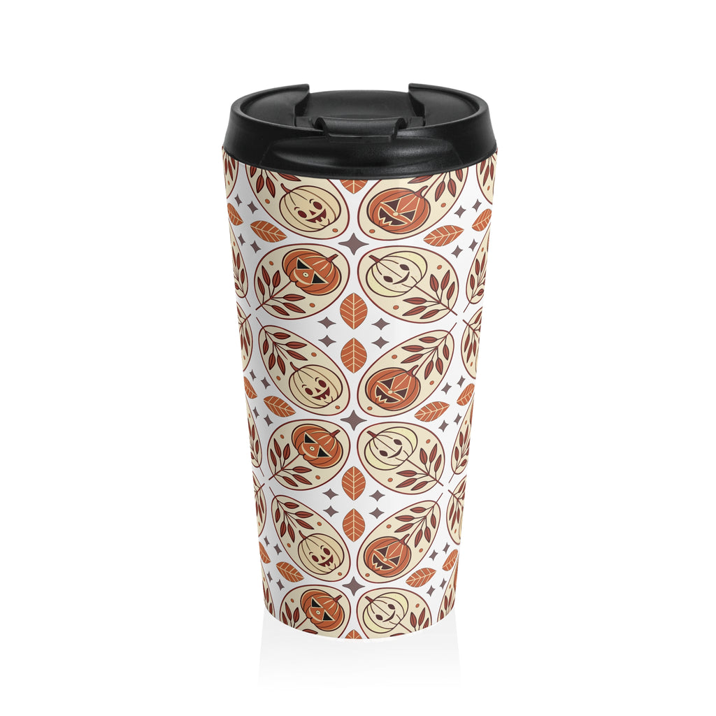 Cozy Hygge Halloween Pumpkin Travel Mug, Fall Coffee Cup, Perfect Gift for Pumpkin Spice Lovers