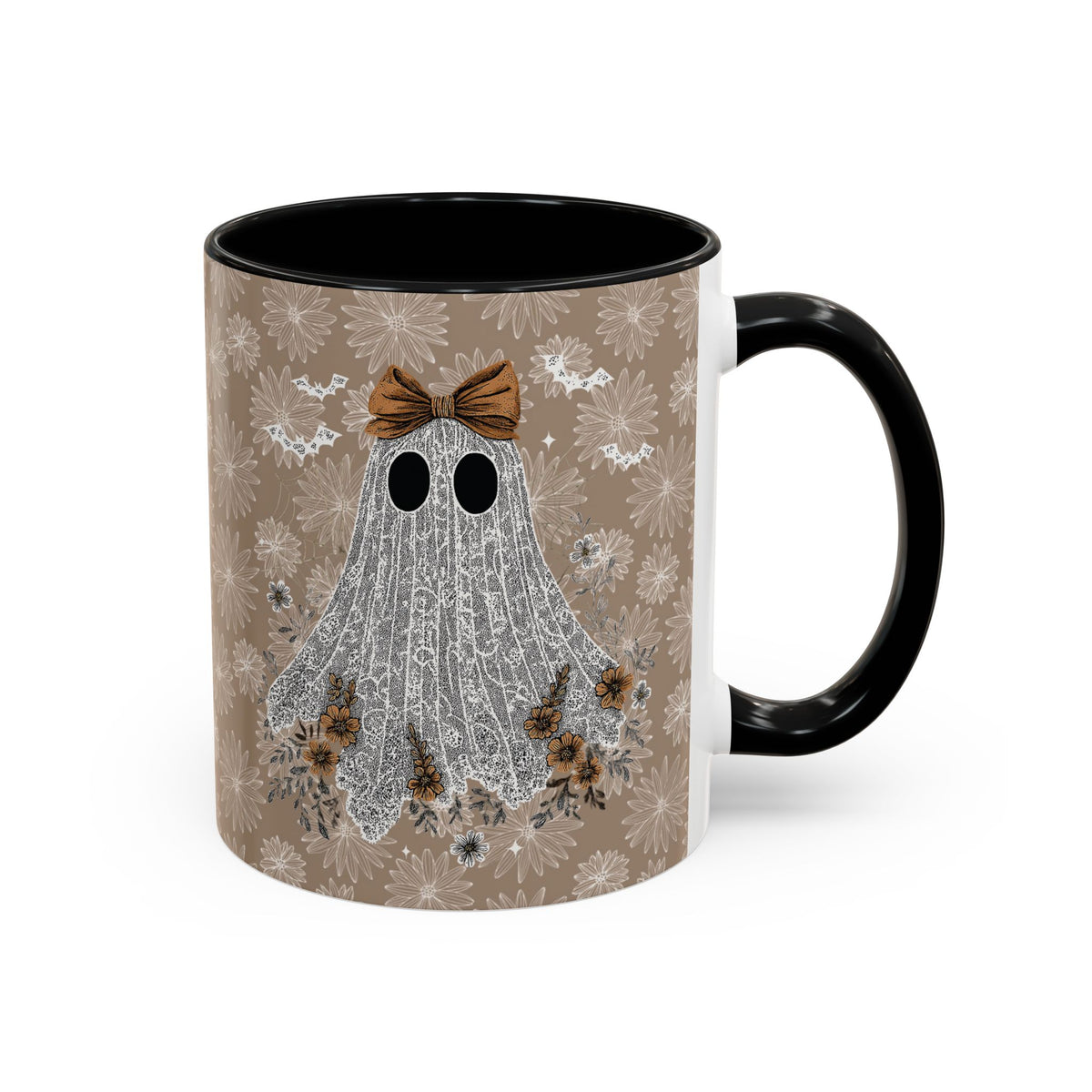 Cute Funny Ghost Accent Coffee Mug | Fall Decor, Unique Gift, Halloween Mug, Spooky Season Drinkware, Ghost Mug