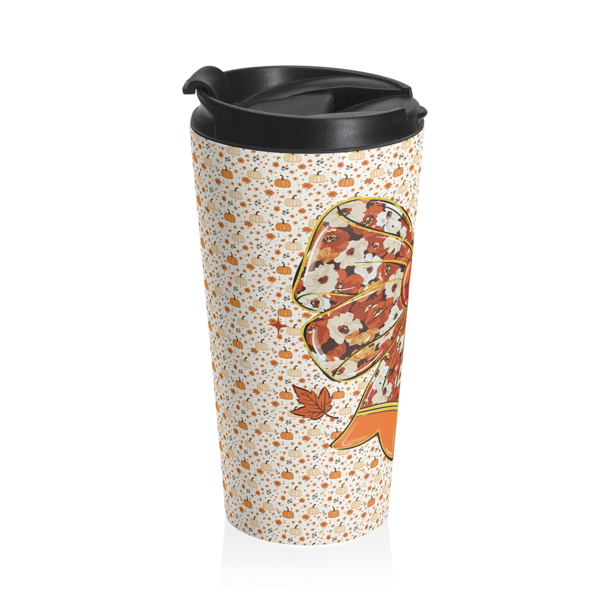 Autumn Floral School Teacher Travel Mug, Fall Coffee Tumbler, Pumpkin Spice Travel Cup, Teacher Gift