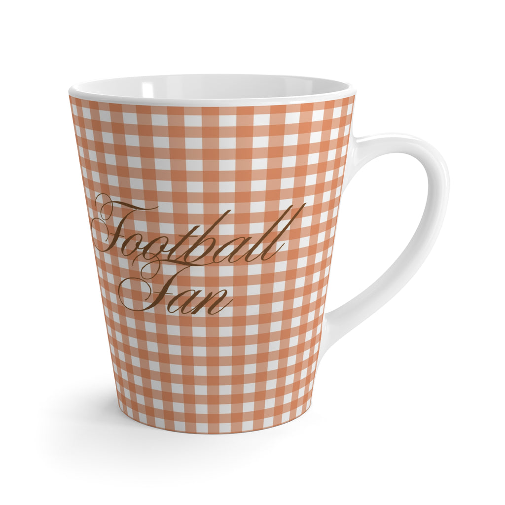 Fall Floral Football Fan Latte Mug - Autumn Coffee Cup, Sports Team Tea Mug, Seasonal Hot Cocoa Mug, Thanksgiving