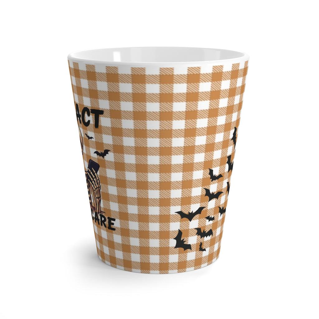 Halloween Skeleton Latte Mug, Spooky Coffee Cup, Fun Fact Mug, Autumn Decor, Gift for Halloween Lovers, Skeleton Theme
