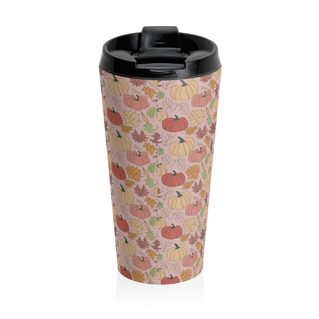 Spooky Fall Cat Lovers Travel Mug: Fun Halloween Ghost & Pumpkin Design, Perfect for Coffee Lovers