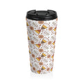 Nordic Hygge Halloween Candy Corn Stainless Steel Travel Mug, Cozy Halloween Cup, Fall Hot Drink Tumbler, Autumn Tea Mug, Spooky Coffee