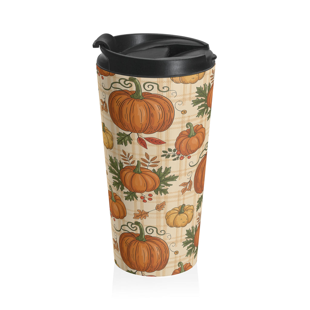 Autumn Pumpkin Travel Mug | Fall Coffee Cup | Halloween Gift | Seasonal Tea Tumbler | Thanksgiving Travel Mug | Cozy Beverage Holder