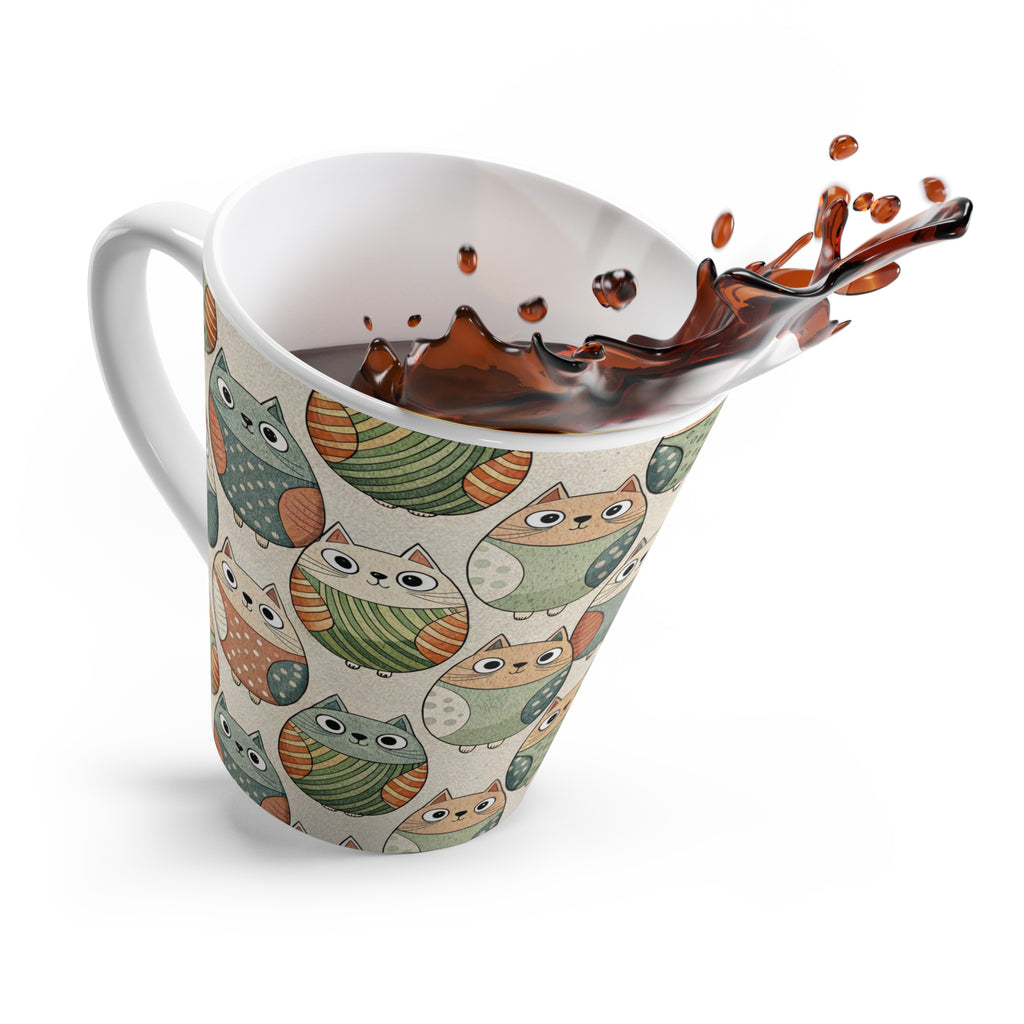 Funny Fat Cat Latte Mug for Coffee Lovers | Cute Girly Halloween & Fall Design