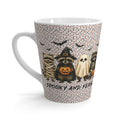 Funny Halloween Latte Mug with Spooky Feral Racoon in Costume Characters, Cute Coffee Cup for Fall Decor, Gift for Halloween Lovers,